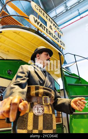 Stephenson Pferdebahn von 1882, London Transport Museum, London, England Stockfoto