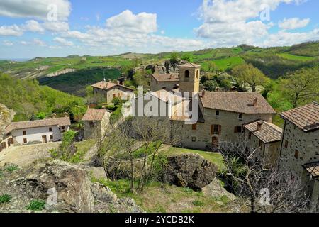 Mittelalterliches Dorf Sassi di Varana, Provinz Modena, Emilia Romagna, Italien Stockfoto