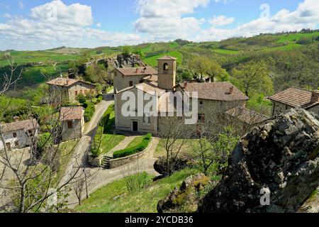 Mittelalterliches Dorf Sassi di Varana, Provinz Modena, Emilia Romagna, Italien Stockfoto