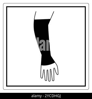 Diese Grafik zeigt eine einfache schwarz-weiße Illustration eines Arms, die das Wesen minimalistischer Designs und Silhouettenkunst einfängt. Perfekt für alle Stock Vektor