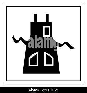 Diese schwarz-weiße Schürze steht für kulinarische Kunst. Sein minimalistisches Design unterstreicht die wesentlichen Aspekte von Kochkleidung und Hausmannskost Stock Vektor