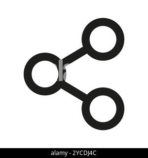 Symbol „Teilen“. Symbol für Netzwerkverbindung. Link zu sozialen Medien. Einfache Kommunikationsgrafik. Stock Vektor
