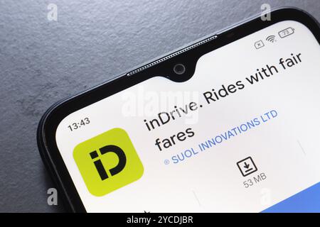 22. Oktober 2024, Brasilien. In dieser Abbildung wird das Logo der inDrive App auf einem Smartphone-Bildschirm angezeigt Stockfoto