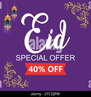EID-Verkaufsbanner, Eid-Sonderangebot Stock Vektor