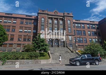 Die Saint John High School in der Prince William Street ist die älteste öffentlich finanzierte Schule Kanadas. Stockfoto