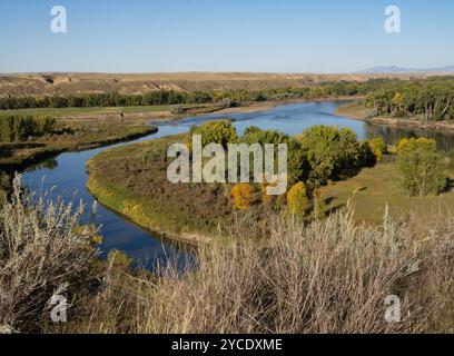 Blick auf den Marias River und den Missouri River am Decision Point der Lewis and Clark Expedition in Montana Stockfoto