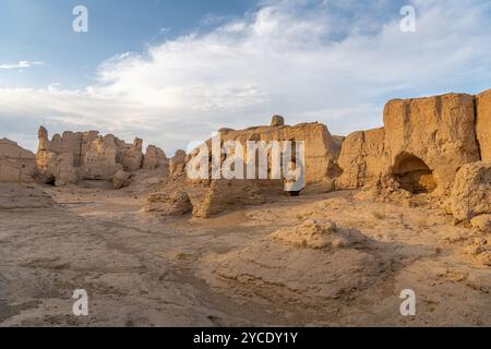 Landschaft Blick auf die Ruinen von jiaohe liegt in der Provinz Xinjiang in China. Stockfoto