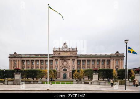 20.10.2024, xovx, Reise, Stockholm Schweden Blick auf das schwedische Parlamentsgebäude, den schwedischen Reichstag Riksdagshuset Stockholm Stockholms län Schweden SWE *** 20 10 2024, xovx, Travel, Stockholm Sweden Blick auf das schwedische parlamentsgebäude, das schwedische Parlament Riksdagshuset Stockholm Stockholms län Schweden SWE Stockfoto