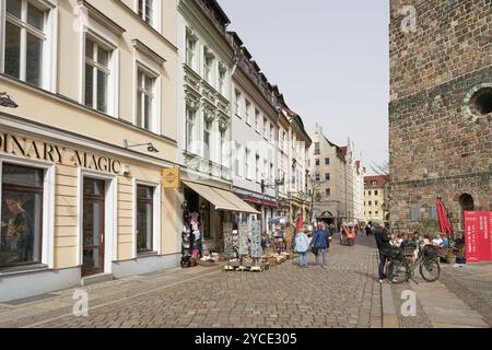 Nikolai Viertel in Berlin-Mitte mit vielen kleinen Geschäften für Touristen Stockfoto