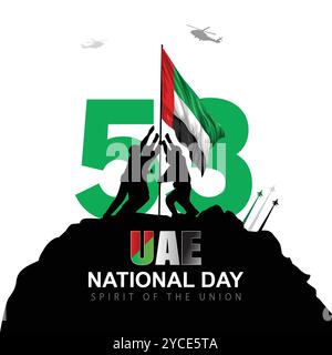 Happy National Day VAE.2. Dezember Hintergrund. Abstraktes Vektor-Illustrationsdesign Stock Vektor