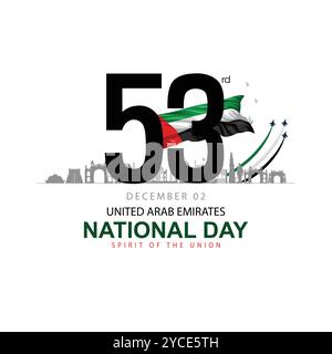 Happy National Day VAE.2. Dezember Hintergrund. Abstraktes Vektor-Illustrationsdesign Stock Vektor
