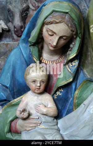 Selige Jungfrau Maria, die das Jesuskind hält Stockfoto
