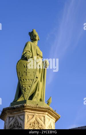 Brunnen mit der Göttin Diana, Fontaine de la Navigation ou de Diane, Pont-Saint-Esprit, Rhonetal, Ardeche, Departement Gard, Frankreich, Europa Stockfoto