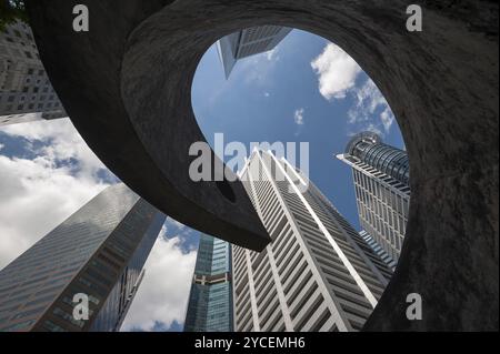 20.08.2016, Singapur, Republik Singapur, Asien, Blick auf Singapurs Wolkenkratzer im Geschäftsviertel um Raffles Place, Asien Stockfoto