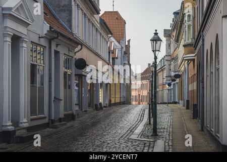 Schöne Straße in Viborg, Dänemark, Europa Stockfoto