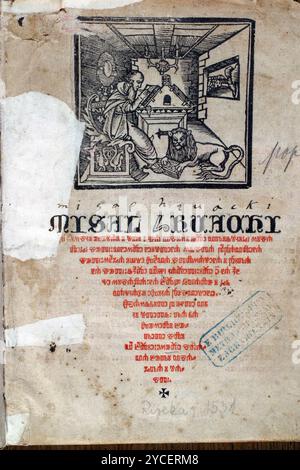 Erste Seite des mittelalterlichen Missale Stockfoto