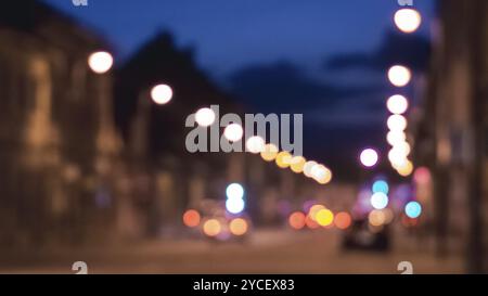 Absichtlich unscharfes Foto einer mittelalterlichen Straße in Sibiu, Rumänien, Europa Stockfoto