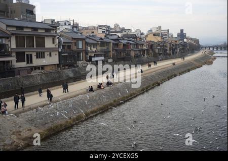 23. Dezember 2017, Kyoto, Japan, Asien, Stadtblick auf Kyoto und den Kamo-Fluss, Asien Stockfoto