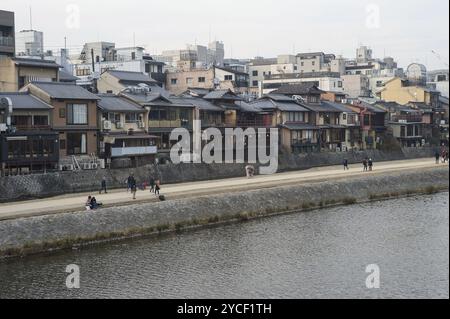 23. Dezember 2017, Kyoto, Japan, Asien, Stadtblick auf Kyoto und den Kamo-Fluss, Asien Stockfoto