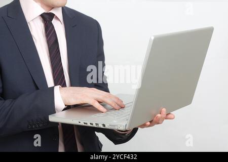 Business-Mann mit laptop Stockfoto
