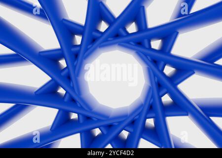 Eine blau-weiße Spirale mit blauen Linien Stockfoto