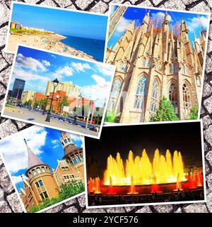 Collage aus schönen Barcelona. Katalonien. Spanien Stockfoto