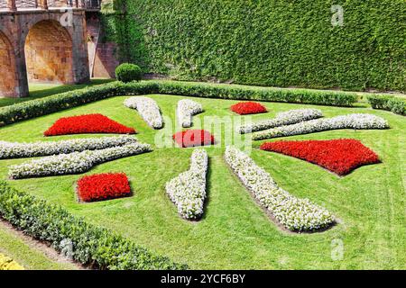 Blick auf Castillo de Montjuic Berg Montjuic in Barcelona, Spanien Stockfoto