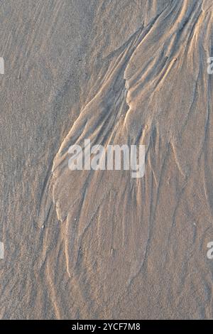 Wassermuster am Strand, der Insel Amrum, dem Nationalpark Schleswig-Holsteinisches Wattenmeer, Deutschland, Schleswig-Holstein, Nordseeküste Stockfoto