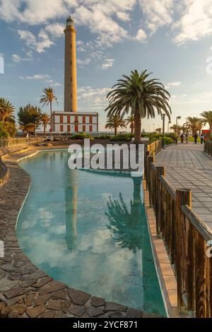 Faro de Maspalomas Leuchtturm, Maspalomas, Gran Canaria, Kanarische Inseln, Spanien Stockfoto