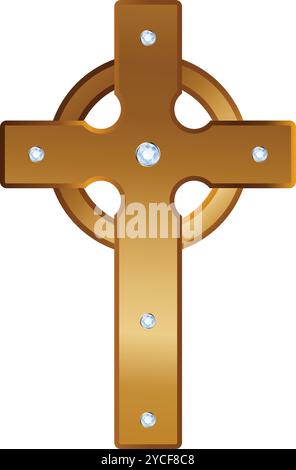 Goldkreuz isoliert – Vektorillustration Stock Vektor
