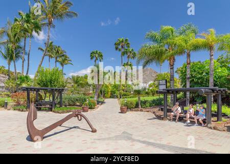 Park in Anfi del Mar, Playa de la Verga, Arguineguin, Gran Canaria, Kanarischen Inseln, Spanien Stockfoto