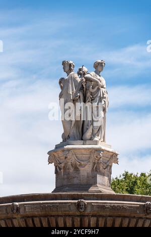 Fontaine de la Rotonde, Brunnen, Aix-en-Provence, Bouches-du-Rhone, Provence-Alpes-Cote d'Azur, Frankreich Stockfoto