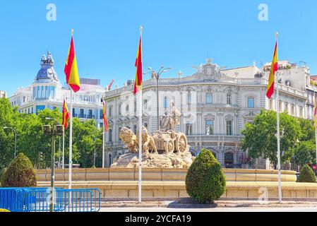 Madrid, Spanien - Juni 05, 2017: Cibeles Brunnen (Fuente de La Diosa Cibeles) in der Innenstadt von Madrid, Hauptstadt von Spanien. Stockfoto