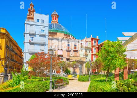 Historische Ansichten von Valencia, an der Ostküste Spaniens, ist die Hauptstadt der Autonomen Gemeinschaft Valencia und die drittgrösste Stadt in Spanien. Stockfoto