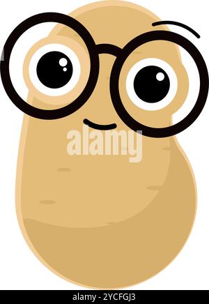 Niedliche Kartoffel im Kawaii-Stil - Vektor-Illustration Stock Vektor