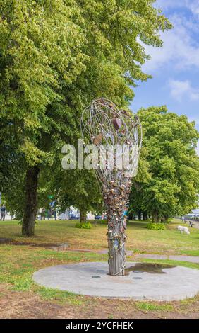 Herz, Schlösser, Liebesschlösser, Liepaja, Lettland Stockfoto