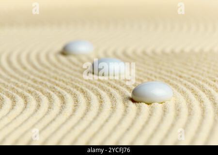 Zen-Garten in Miniatur - abstrakte Komposition Stockfoto