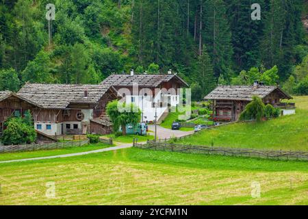 Bergbauernhof mit Schindeldächern, Ultental, Südtirol, Italien Stockfoto