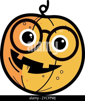 Niedlicher hallowen Kürbis - Vektor-Illustration Stock Vektor