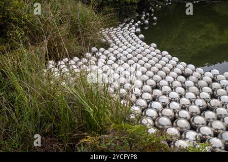Narcissus Garden von Yayoi Kusama auf der Insel Naoshima in Japan Stockfoto