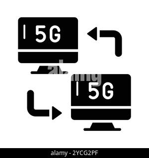 Sehen Sie sich dieses sorgfältig gestaltete 5G-Netzwerk-Symbol im trendigen Stil an, Premium-vecto Stock Vektor