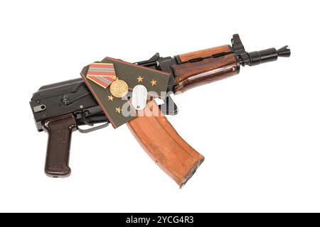 Russisches Maschinengewehr AKS-74U Stockfoto