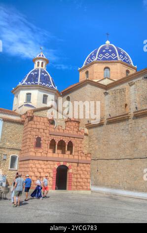 Außenansicht der Kirche der Trostdame im Zentrum der Altstadt von Altea in der Provinz Alicante Spanien Stockfoto