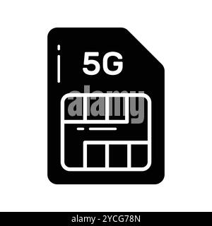 sim-Kartenvektordesign mit 5G-Technologie in modernem Stil, benutzerfreundliches Symbol Stock Vektor