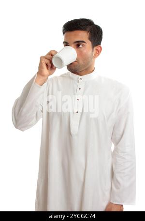 Arabische Mann Kaffee trinken Stockfoto