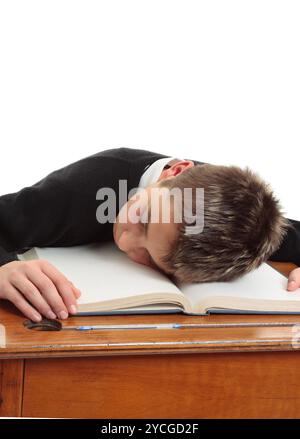 Müde oder gelangweilt Schüler Stockfoto