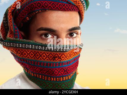 Arabischer Mann mit Keffiyeh Stockfoto