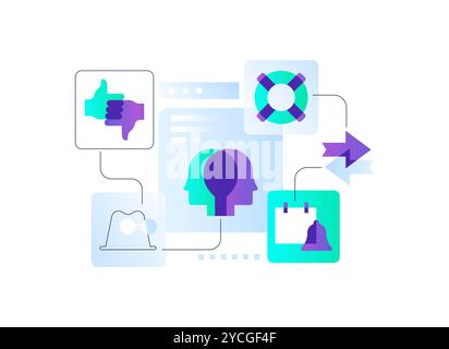 Geschäftliche Probleme und Lösungen – Illustration im flachen Design Stock Vektor