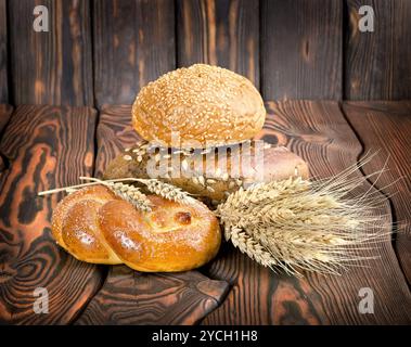 Brot essen Hintergrund Stockfoto