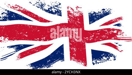 Britische Flagge mit Grunge-Effekt, britische Flagge Stock Vektor
